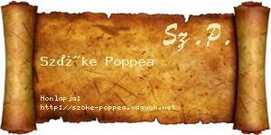 Szőke Poppea névjegykártya